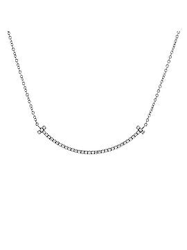 Tiffany & Co. T Smile Pendant Necklace 18K White Gold with Diamonds Small (view 1)