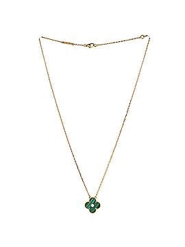 Van Cleef & Arpels Vintage Alhambra Pendant Necklace 18K Yellow Gold and Malachite with Diamond (view 2)