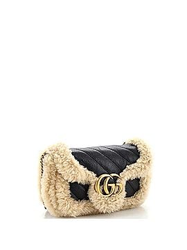 Gucci GG Marmont Flap Bag Diagonal Quilted Leather with Wool Trim Small (view 2)