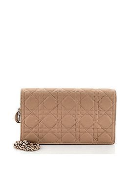 Christian Dior Ultra Matte Lady Dior Wallet on Chain Pouch Cannage Quilt Calfskin Long (view 1)