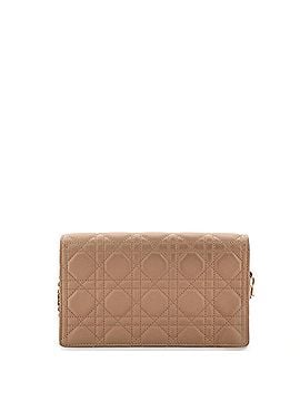 Christian Dior Ultra Matte Lady Dior Wallet on Chain Pouch Cannage Quilt Calfskin Long (view 2)