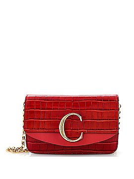 Chloé C Chain Clutch Crocodile Embossed Leather (view 1)