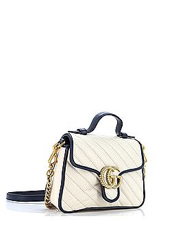 Gucci GG Marmont Top Handle Flap Bag Diagonal Quilted Leather Mini (view 2)