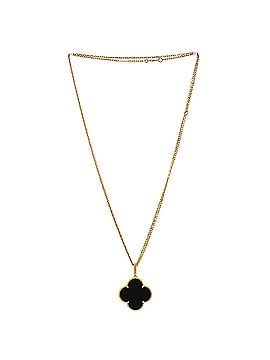 Van Cleef & Arpels Magic Alhambra Pendant Necklace 18K Yellow Gold and Onyx (view 2)