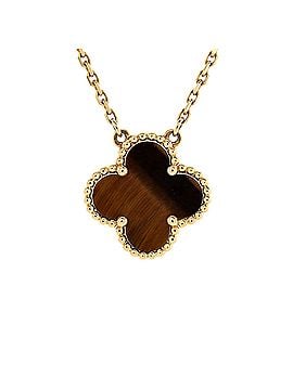 Van Cleef & Arpels Vintage Alhambra Pendant Necklace 18K Yellow Gold and Tiger Eye (view 1)
