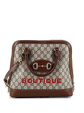 Gucci Horsebit 1955 Top Handle Bag Printed GG Coated Canvas and Leather Medium (view 1)