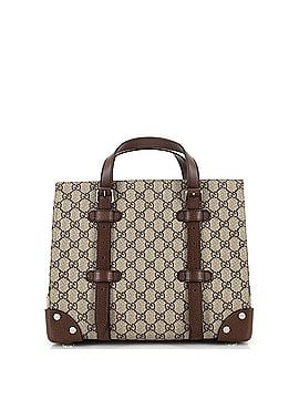 Gucci Buckle Travel Tote GG Coated Canvas with Leather Medium (view 1)