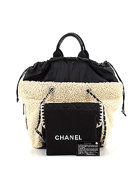 Chanel Coco Neige Shopping Tote Shearling with Quilted Nylon and Calfskin Large (view 2)