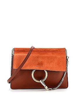 Chloé Faye Chain Shoulder Bag Leather and Suede Mini (view 1)