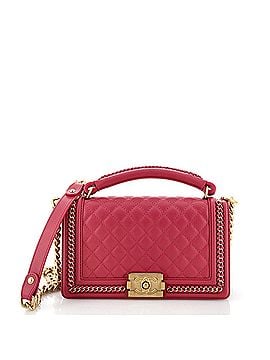 Chanel Chain Handle Boy Flap Bag Quilted Calfskin Old Medium (view 1)