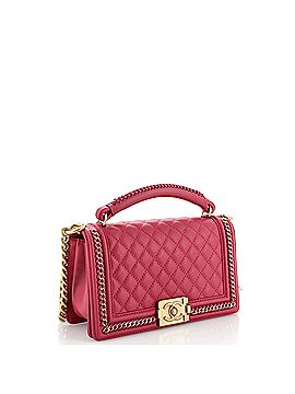 Chanel Chain Handle Boy Flap Bag Quilted Calfskin Old Medium (view 2)