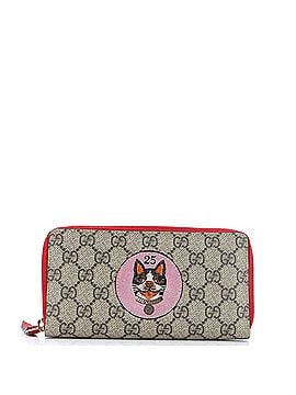 Gucci Zip Around Wallet GG Coated Canvas with Applique (view 1)