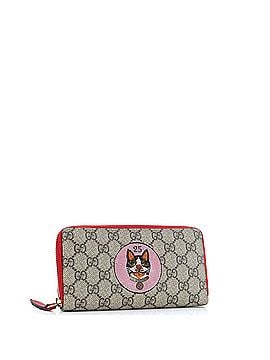 Gucci Zip Around Wallet GG Coated Canvas with Applique (view 2)