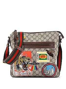 Gucci Courrier Zip Messenger GG Coated Canvas with Applique Medium (view 1)
