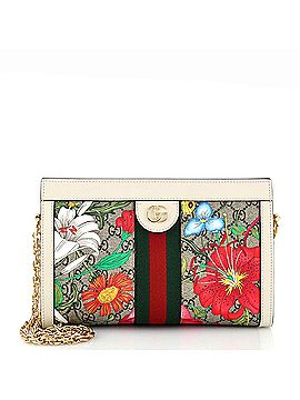 Gucci Ophidia Chain Shoulder Bag Flora GG Coated Canvas Small (view 1)