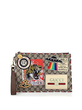 Gucci Courrier Pouch GG Coated Canvas with Applique (view 1)