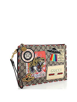 Gucci Courrier Pouch GG Coated Canvas with Applique (view 2)
