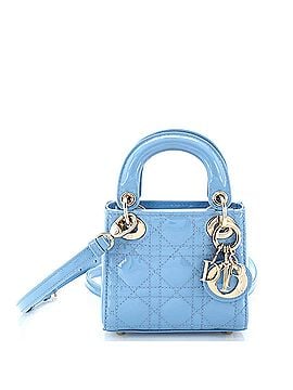 Christian Dior Lady Dior Bag Cannage Quilt Patent Micro (view 1)