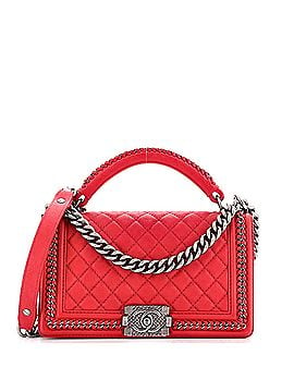 Chanel Chain Handle Boy Flap Bag Quilted Calfskin Old Medium (view 1)