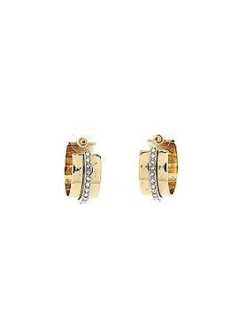 Chanel CC Hoop Stud Earrings Metal with Crystals (view 2)