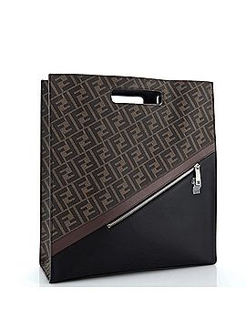Fendi Forever Fendi Shopping Tote Zucca Coated Canvas and Leather Tall (view 2)