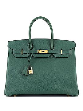 Hermès Birkin Handbag Green Ardennes with Gold Hardware 35 (view 1)