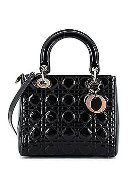 Christian Dior Lady Dior Bag Cannage Quilt Patent Medium (view 1)