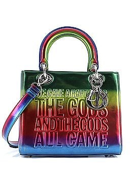 Christian Dior John Giorno Lady Dior Bag Limited Edition Rainbow Metallic Leather Medium (view 1)
