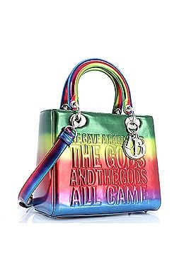 Christian Dior John Giorno Lady Dior Bag Limited Edition Rainbow Metallic Leather Medium (view 2)
