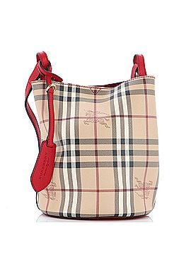Burberry Lorne Bucket Bag Haymarket Coated Canvas Small (view 1)