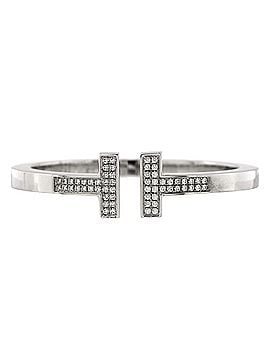 Tiffany & Co. T Square Bracelet 18K White Gold with Pave Diamonds (view 1)