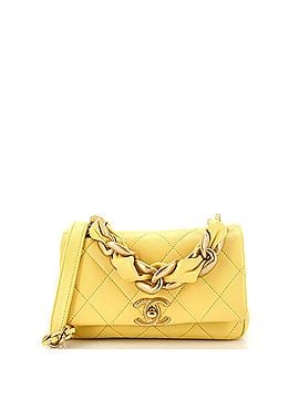 Chanel Entwined Chain Top Handle Flap Bag Quilted Lambskin Small (view 1)