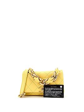 Chanel Entwined Chain Top Handle Flap Bag Quilted Lambskin Small (view 2)