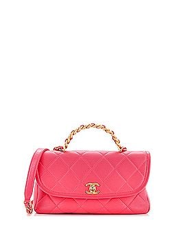 Chanel CC Chain Handle Flap Bag Quilted Crumpled Lambskin Small (view 1)