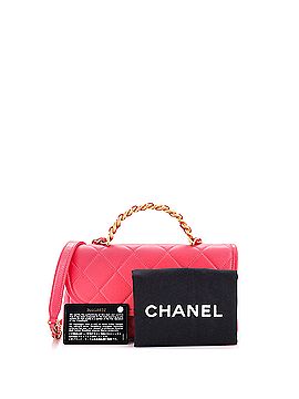 Chanel CC Chain Handle Flap Bag Quilted Crumpled Lambskin Small (view 2)