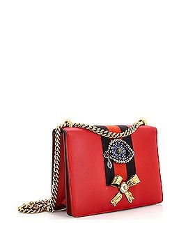 Gucci Web Peony Chain Shoulder Bag Embellished Leather Medium (view 2)