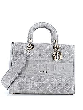Christian Dior Lady D-Lite Bag Cannage Embroidered Canvas Large (view 1)