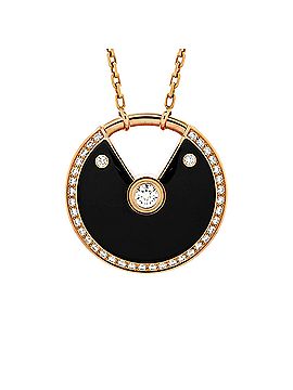 Cartier Amulette de Cartier Pendant Necklace 18K Rose Gold with Onyx and Diamonds Medium (view 1)