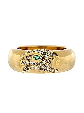 Cartier Vintage Panthere de Cartier Band Ring 18K Yellow Gold with Emeralds and Diamonds (view 1)