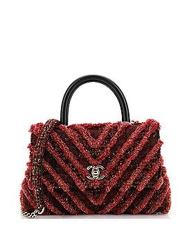 Chanel Coco Top Handle Bag Chevron Tweed and Fringed Tinsel Mini (view 1)