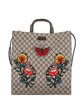 Gucci Convertible Soft Open Tote Embroidered GG Coated Canvas Tall (view 1)