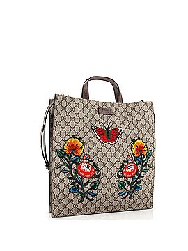 Gucci Convertible Soft Open Tote Embroidered GG Coated Canvas Tall (view 2)