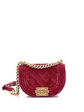 Chanel Boy Curved Messenger Bag Quilted Velvet Mini (view 1)