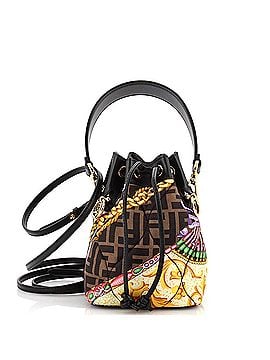 Fendi x Versace Fendace Mon Tresor Bucket Bag Quilted Printed Zucca Silk Mini (view 1)