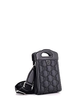 Gucci Top Handle Crossbody Bag GG Embossed Matelasse Nylon with Leather Mini (view 2)