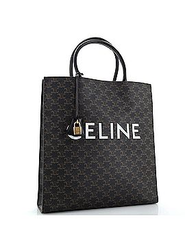 Céline Vertical Cabas Tote Triomphe Coated Canvas Large (view 2)