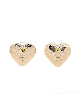 Chanel CC Heart Stud Earrings Metal and Faux Pearl (view 2)