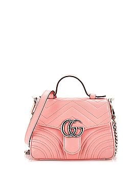 Gucci GG Marmont Top Handle Flap Bag Matelasse Leather Mini (view 1)