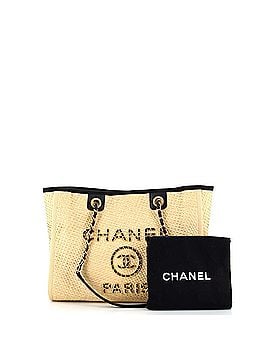 Chanel Deauville Tote Straw with Chain Detail Small (view 2)