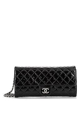Chanel Brilliant Wallet on Chain Clutch Quilted Patent East West (view 1)